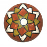 Grand Bouton de tiroirs en faience Marron et Vert
