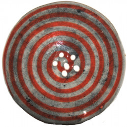Grand Bouton de tiroirs en faience blanc et orange