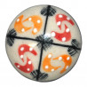 Grand Bouton de tiroirs en faience Blanc Jaune et Rouge