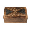 Boite en bois sculptee motifs fleurs