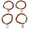 Bracelet mala rudraksh pierres 7 Chakras et breloque