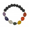 Bracelet de guerison - 7 chakras et pierre de lave