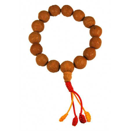 Pulsera de cuentas de semillas Bodhi con granos de café y pata de gato Pulsera de cuentas de semillas Bodhi con granos de café y pata de gato