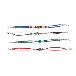 Bracelet Nepalais pierre et metal deux lignes