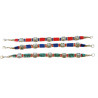 Bracelet Nepalais pierre et plaques metal trois lignes