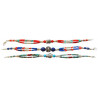 Bracelet Nepalais pierre et metal trois lignes