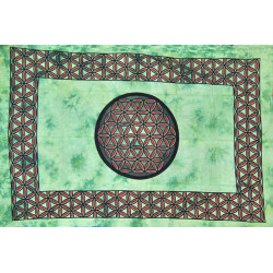 PETITE TENTURE FLEUR DE VIE VERTE (1.20m x 2.20m)