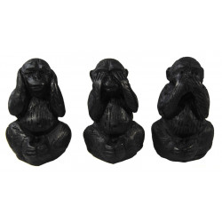 Lot de 3 statuettes les petits singes, en resine