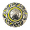 Boutons de tiroirs en faience noir et jaune