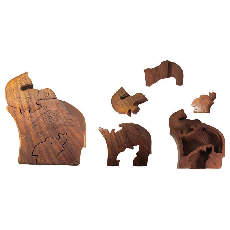 Boite en bois secrete elephants