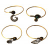 Bracelet jonc dore avec une pierre colore