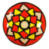 Grand Bouton de tiroirs en faience Jaune et Orange