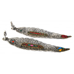 Porte encens metal avec mosaique et statuette