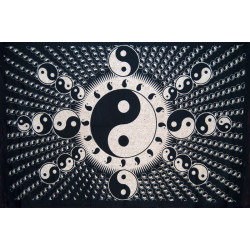PETITE TENTURE BADAL NOIR ET BLANCHE YING YANG