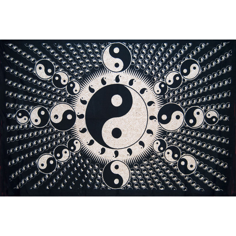 PETITE TENTURE BADAL NOIR ET BLANCHE YING YANG