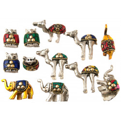 Porte-encens animal en metal dore ou argente