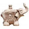 Statuette elephant avec un couvercle en resine