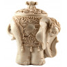 Statuette elephant avec un couvercle en resine