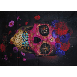 Mini tenture acrylique tete de mort (70 X 95 cm)
