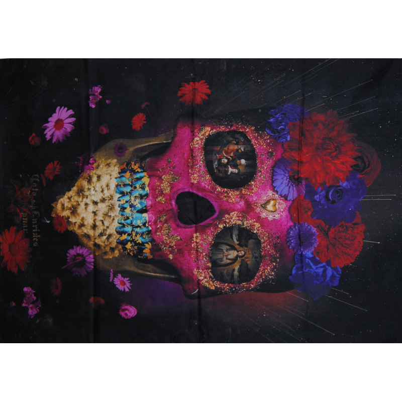 Mini tenture acrylique tete de mort (70 X 95 cm)