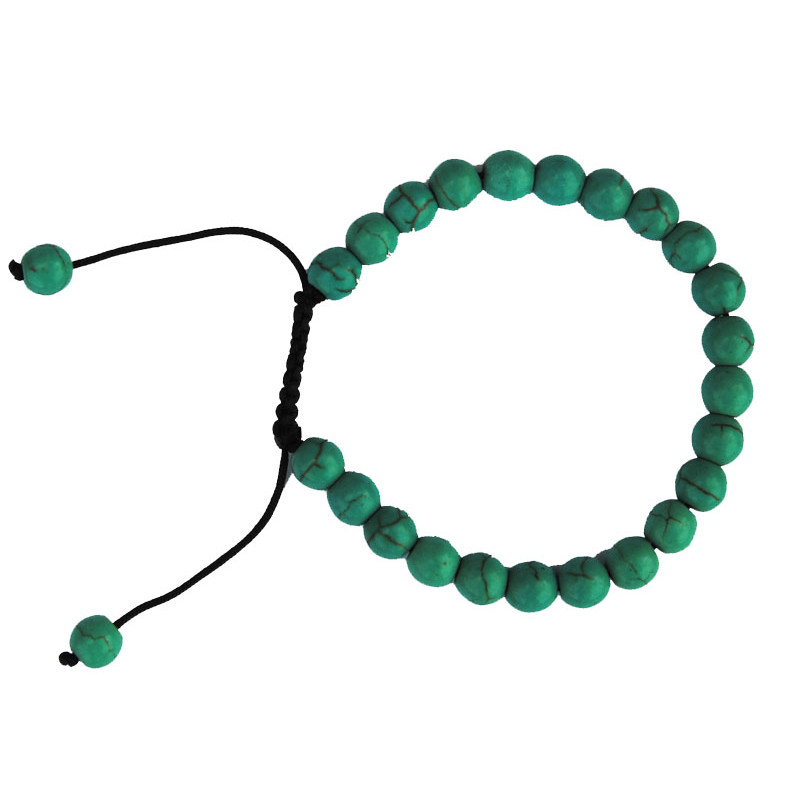 Bracelet nepalais howlite verte 6mm Bracelet nepalais howlite verte 6mm