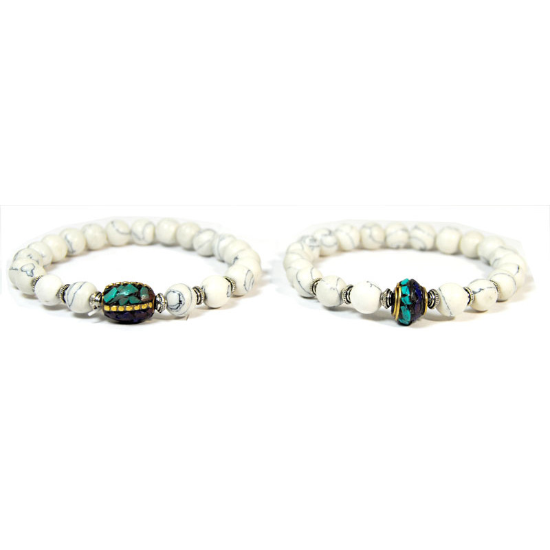 Bracelet nepalais howlite 8mm