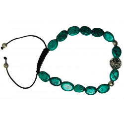 Bracelet nepalais turquoise perle tete de lion 8mm