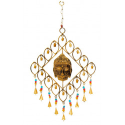 Mobile Tete de Buddha avec clochettes dore