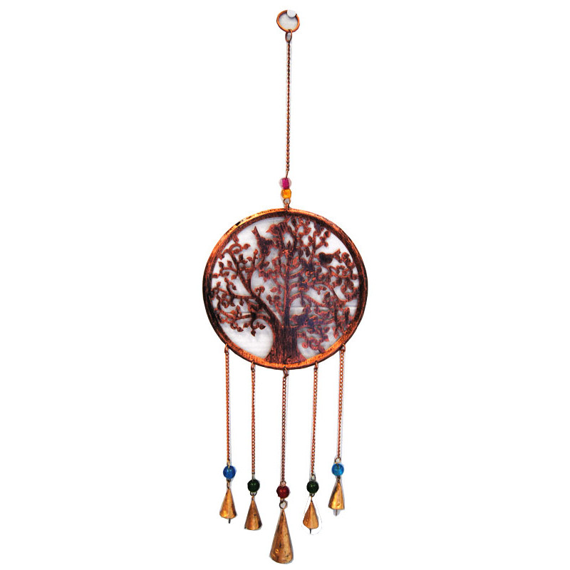 Mobile arbre de vie cuivre avec clochettes