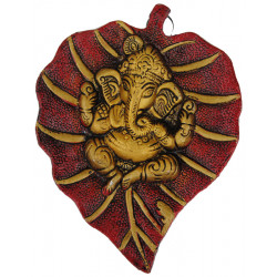 Accroche murale feuille Ganesh dore