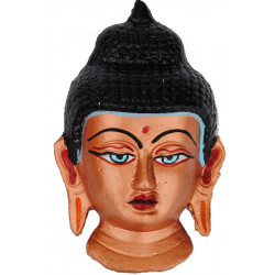 Accroche murale visage Bouddha en metal 13cm