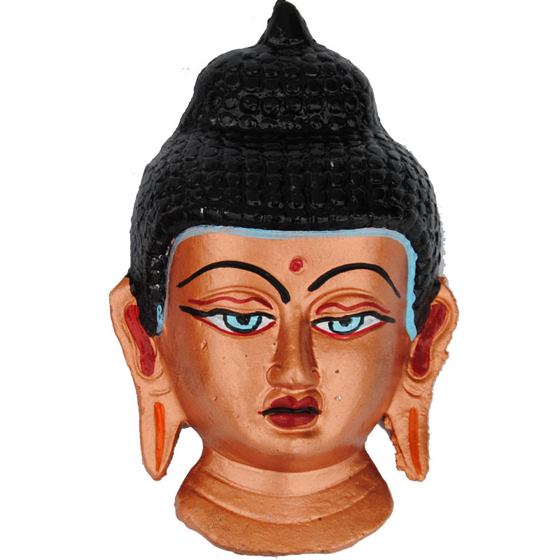 Accroche murale visage Bouddha en metal 13cm