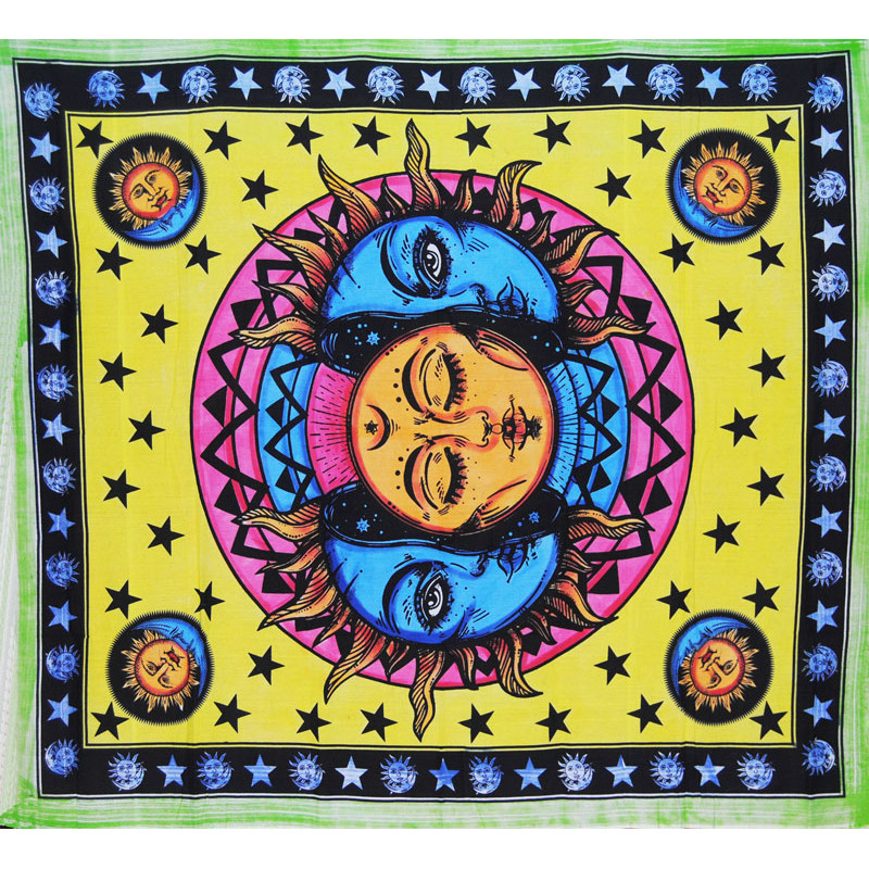 TENTURE MULTICOULEUR SOLEIL ET LUNE