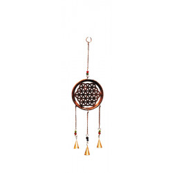 Petit mobile fleur de vie cuivre avec clochettes et perles