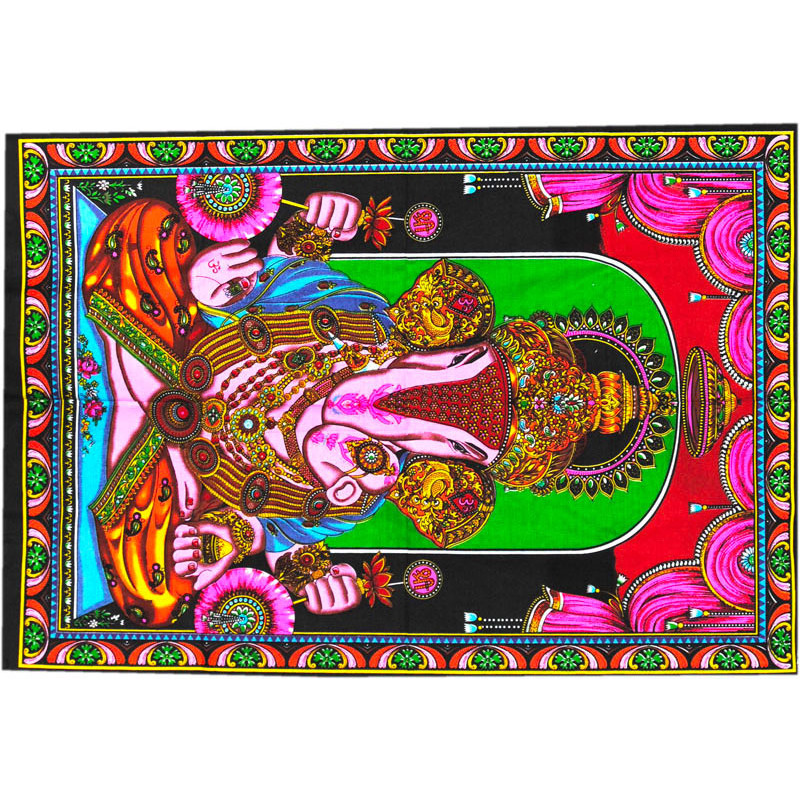 Mini tenture fluo Ganesh  (100cm x 75 cm)