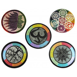 Porte encens rond en pierre colore