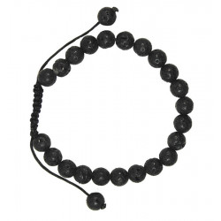 Bracelet nepalais pierre de lave pierre 6mm