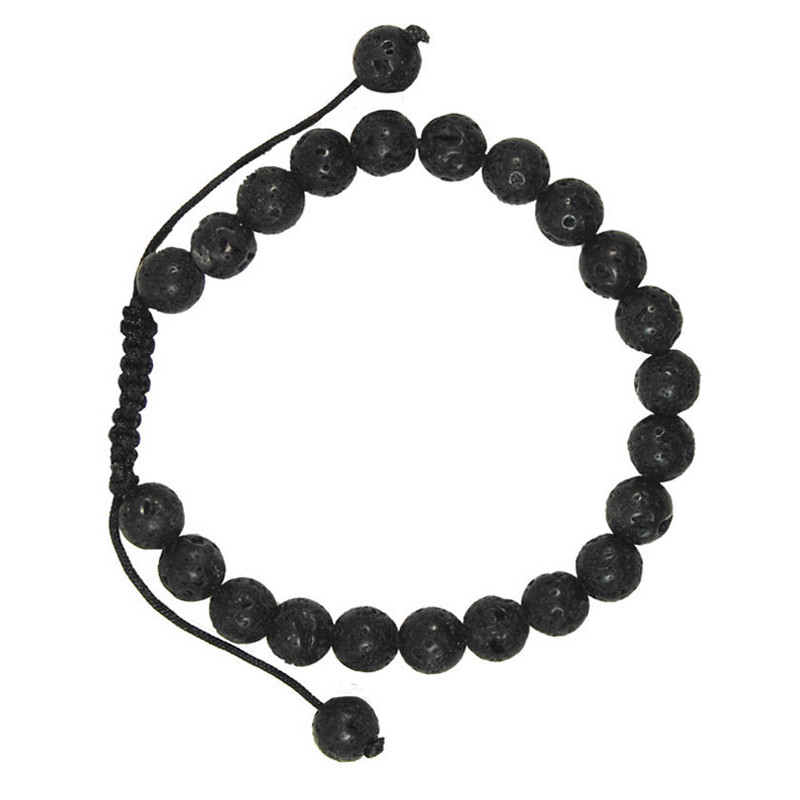 Bracelet nepalais pierre de lave pierre 6mm