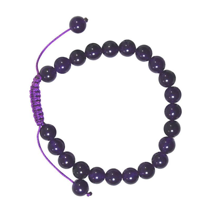 Bracelet nepalais amethyste pierre 6mm