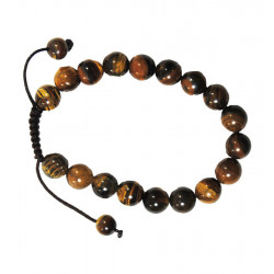 Bracelet nepalais grosse pierre oeil de tigre pierre 10mm
