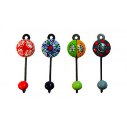 Patere en faience et metal petit modele