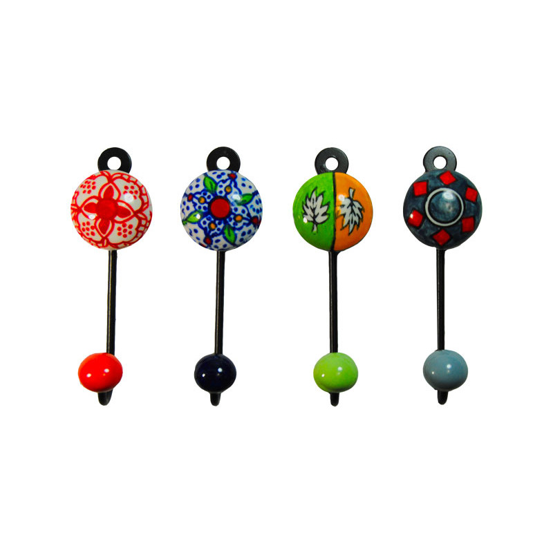Patere en faience et metal petit modele