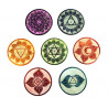 Porte encens rond en pierre colores 7 chakras (diametre 8 cm)