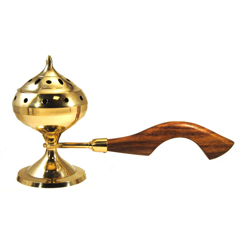 Porte encens laiton avec manche