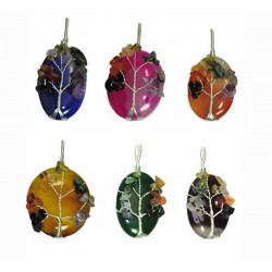 Pendentif en pierre avec arbre de vie