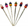 Pique a cheveux en metal et deco perles