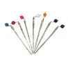 Pique a cheveux en metal et deco perles