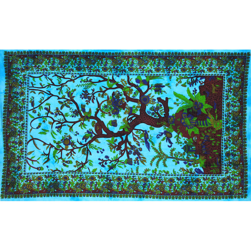 PETITE TENTURE ARBRE DE VIE BLEU