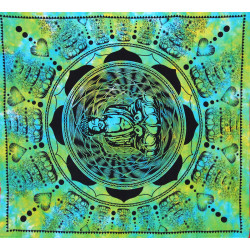 TENTURE BUDDHA LOVE FLOWER BLEU ET VERT