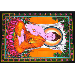 Mini tenture fluo Bouddha  (100cm x 75 cm)